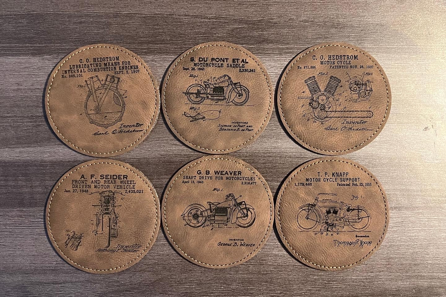 Indian Motorcycle Patent Slate Coasters