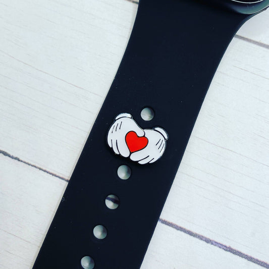 Disney Inspired Watch Charm // Mickey Glove Heart Band Charm // Disney Inspired Watch Band Charm